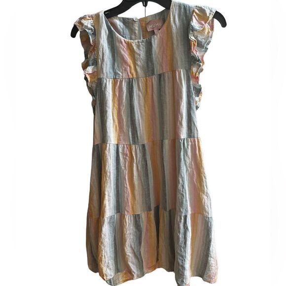 Show me your Mumu Daydream Mini Dress Sunset Stripe S - Picture 4 of 6